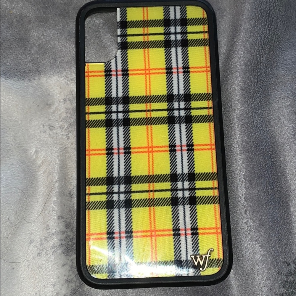 wildflower yellow plaid case for iphone x